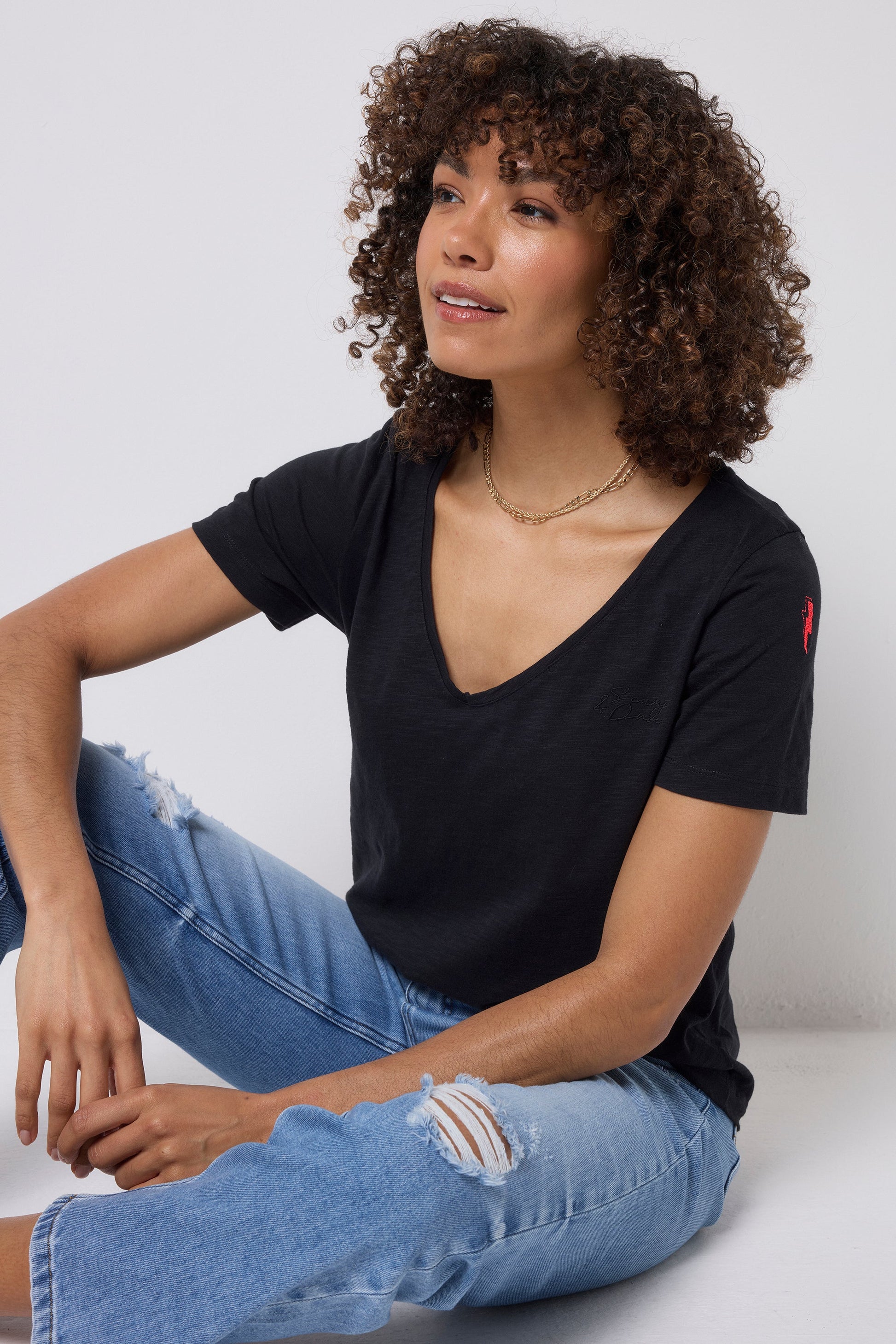 Black V-Neck T-Shirt
