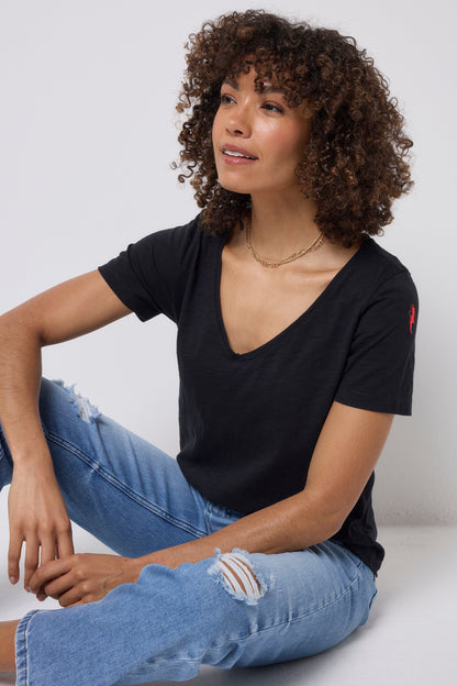Black V-Neck T-Shirt