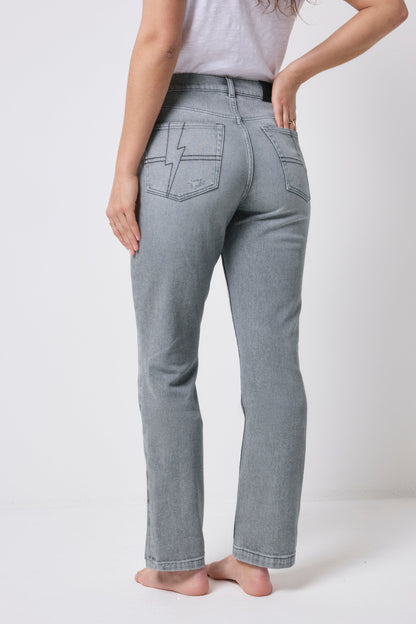 Grey Distressed Boyfriend Jeans