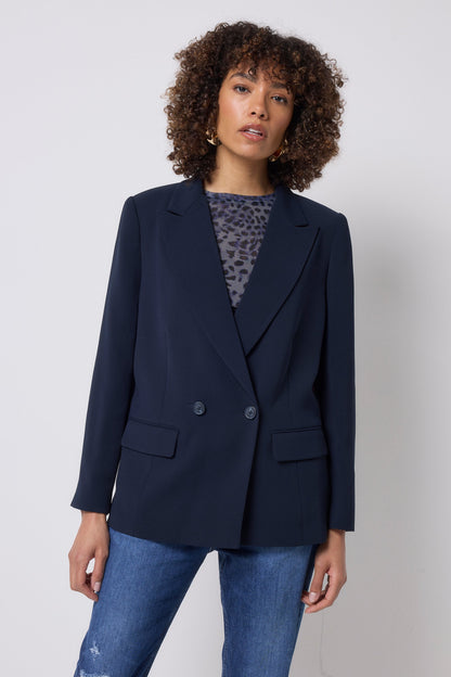 Navy with Pink Side Stripe Blazer