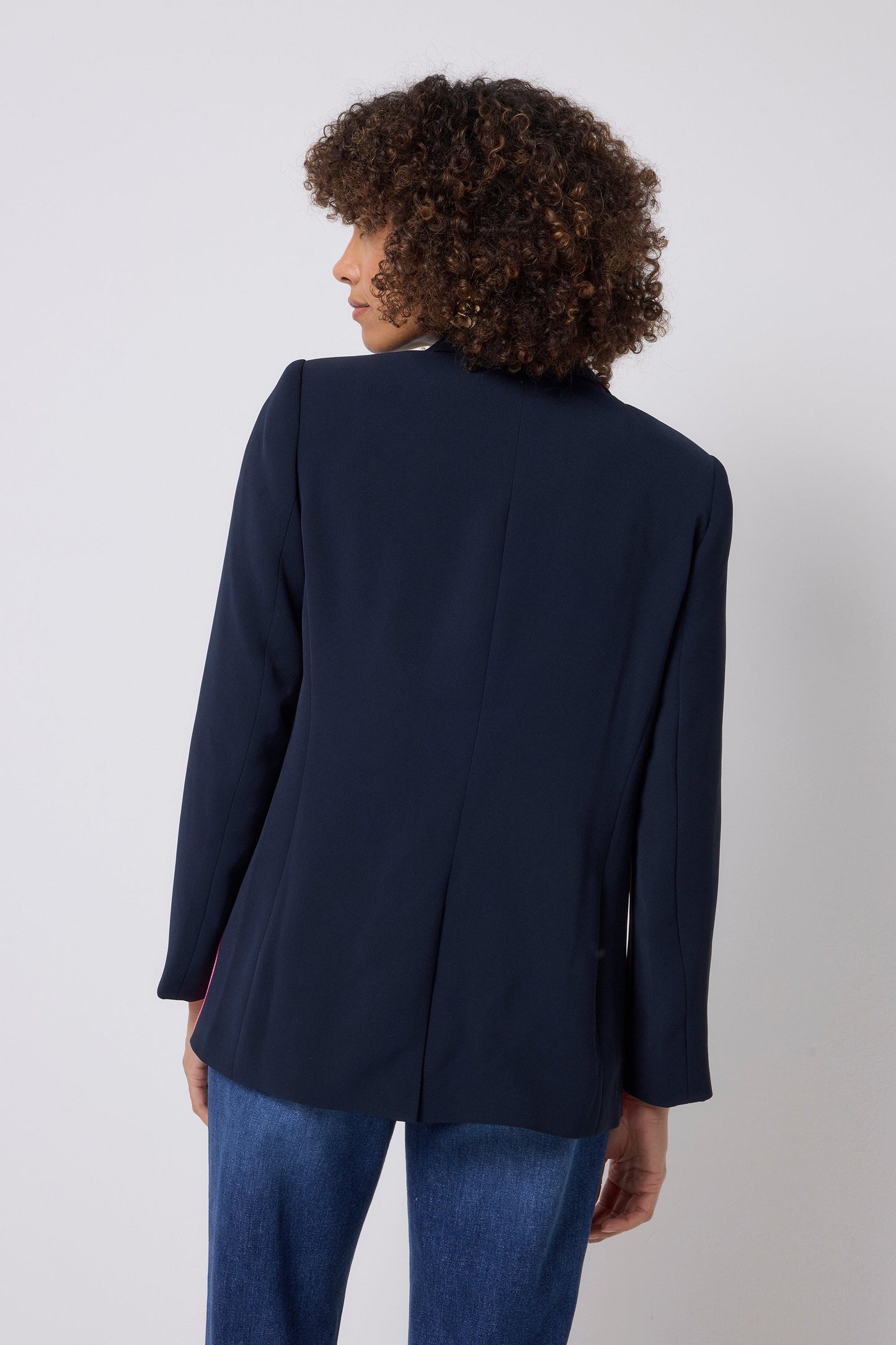 Navy with Pink Side Stripe Blazer