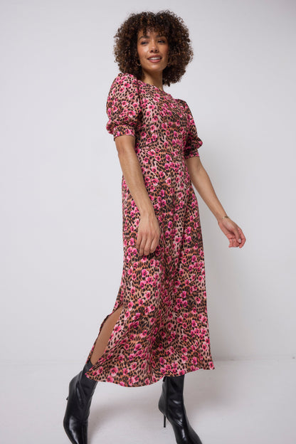 Neutral Paradise Cheetah Midi Dress