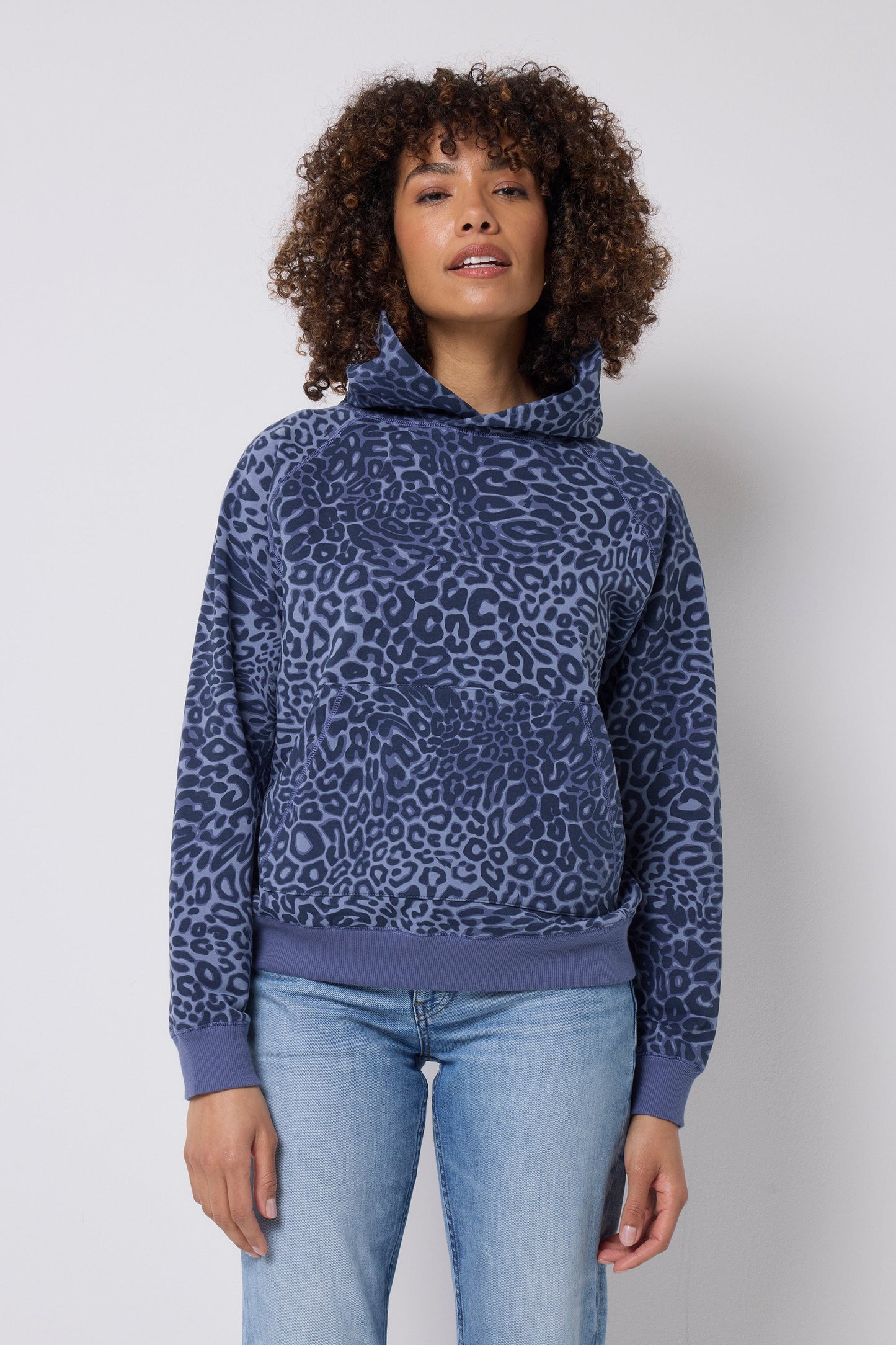 Blue Leopard Ray Relaxed Hoodie
