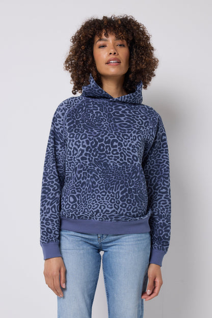 Blue Leopard Ray Relaxed Hoodie