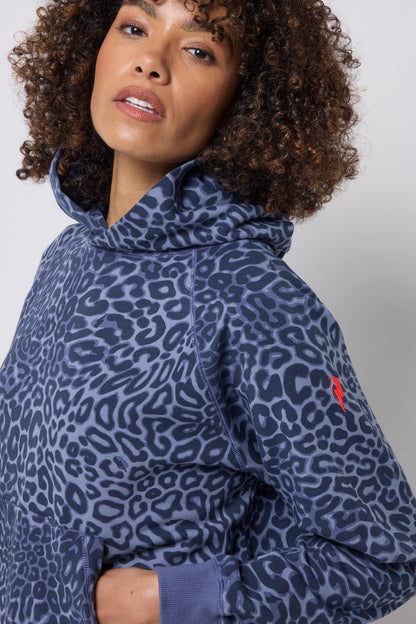 Blue Leopard Ray Relaxed Hoodie