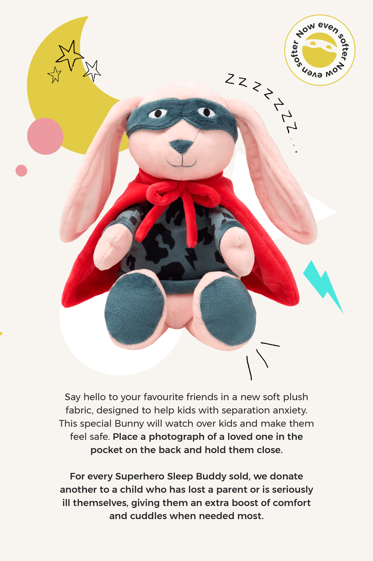 Charity Superhero Sleep Buddy Scamp the Bunny