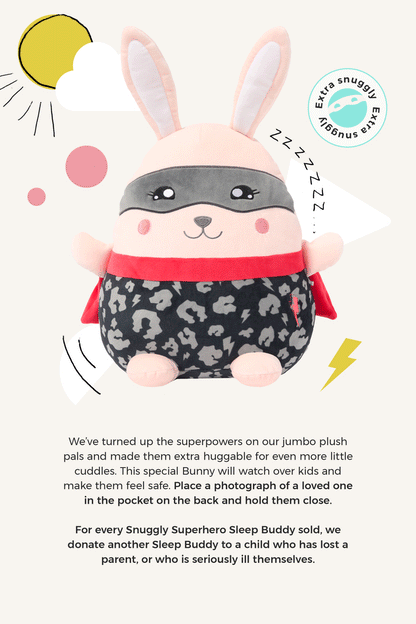 Charity Snuggly Superhero Sleep Buddy Scamp the Bunny