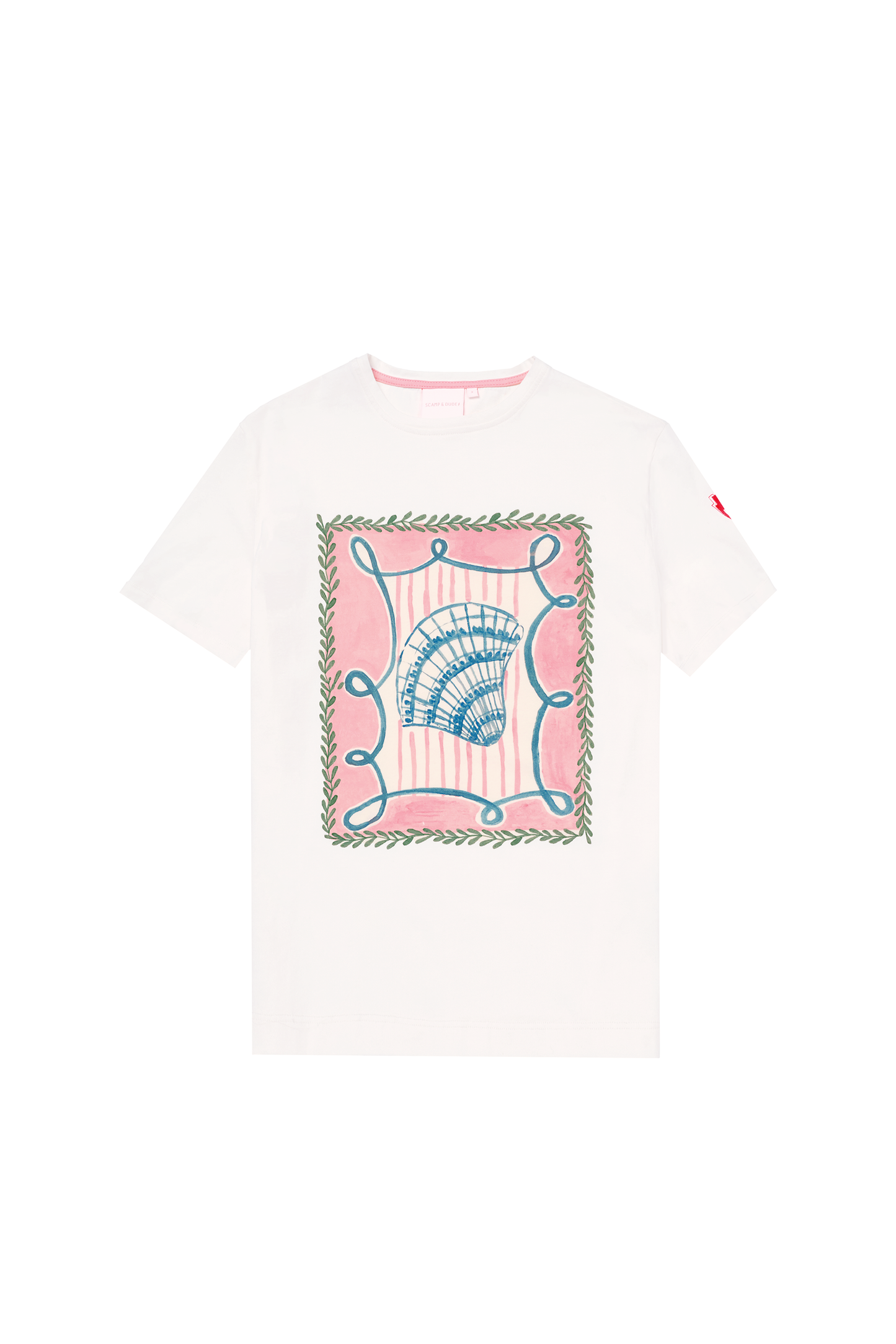 Cream Summer Shell Print T-Shirt