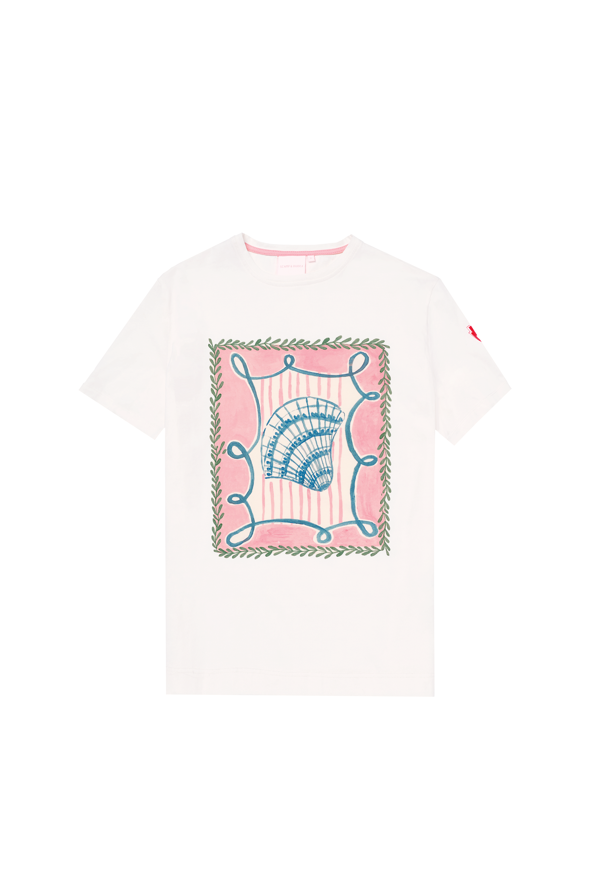 Cream Summer Shell Print T-Shirt
