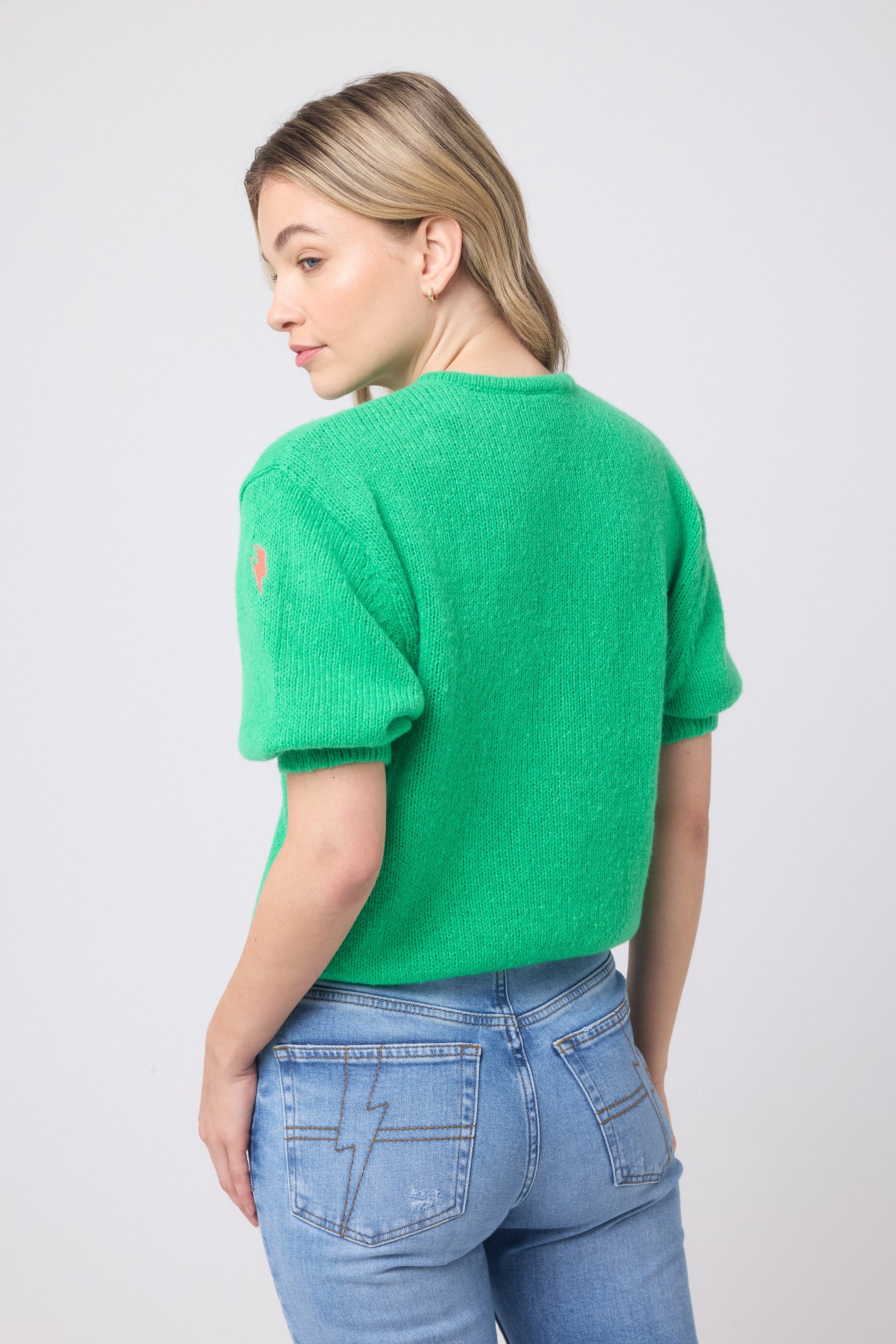 Green Short Sleeve Cardigan