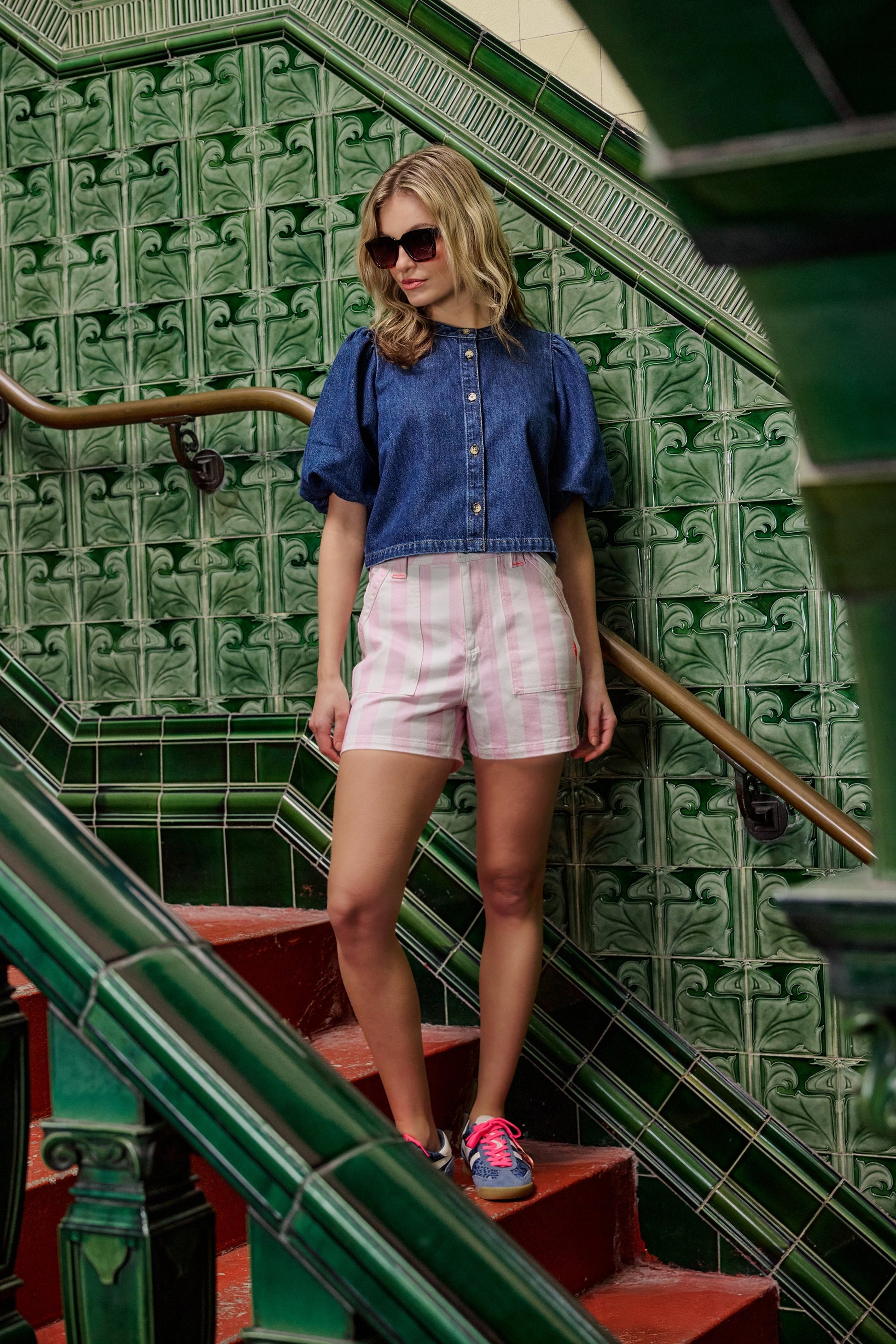 Indigo Boxy Puff Sleeve Denim Jacket