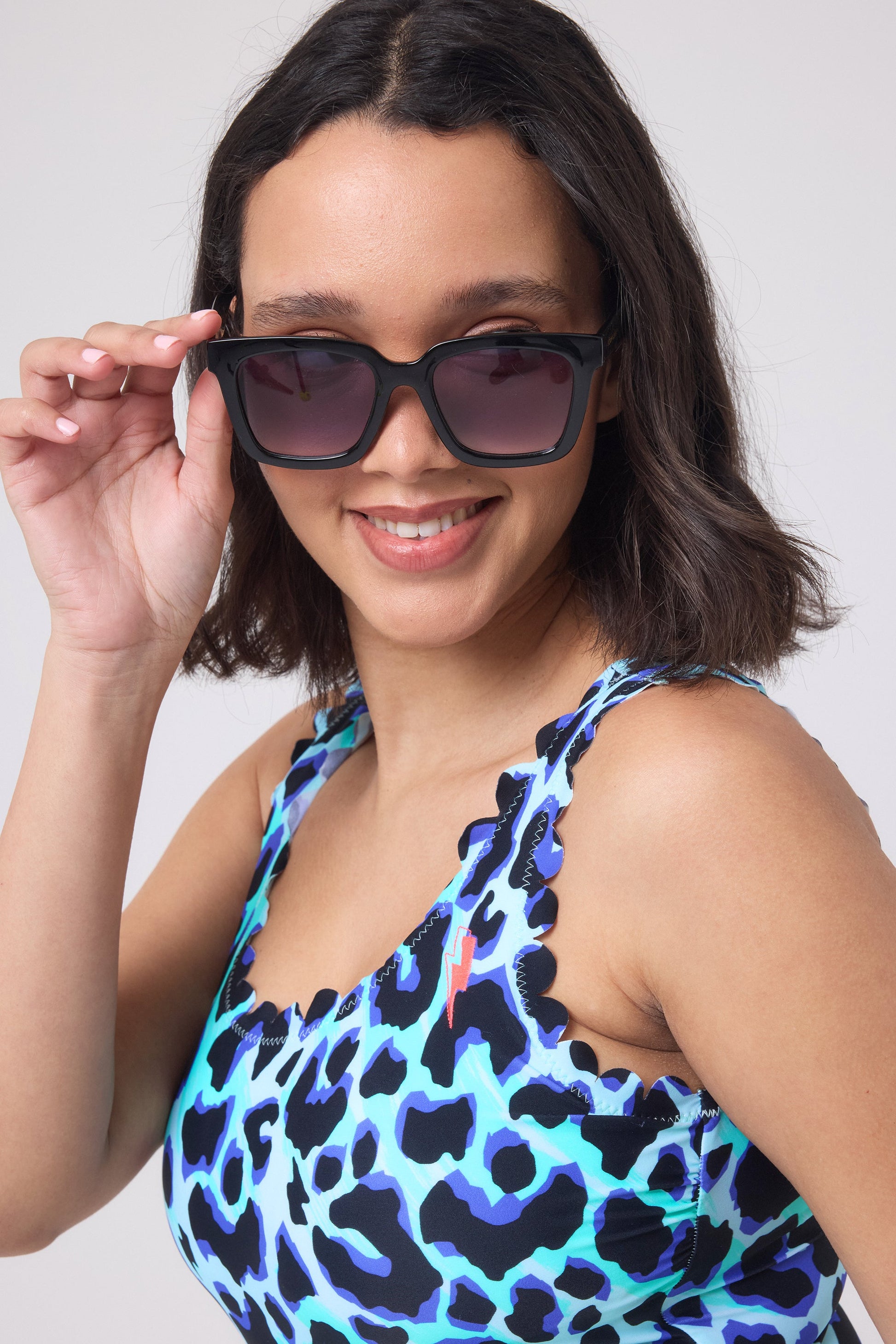 Anais Black Square Sunglasses