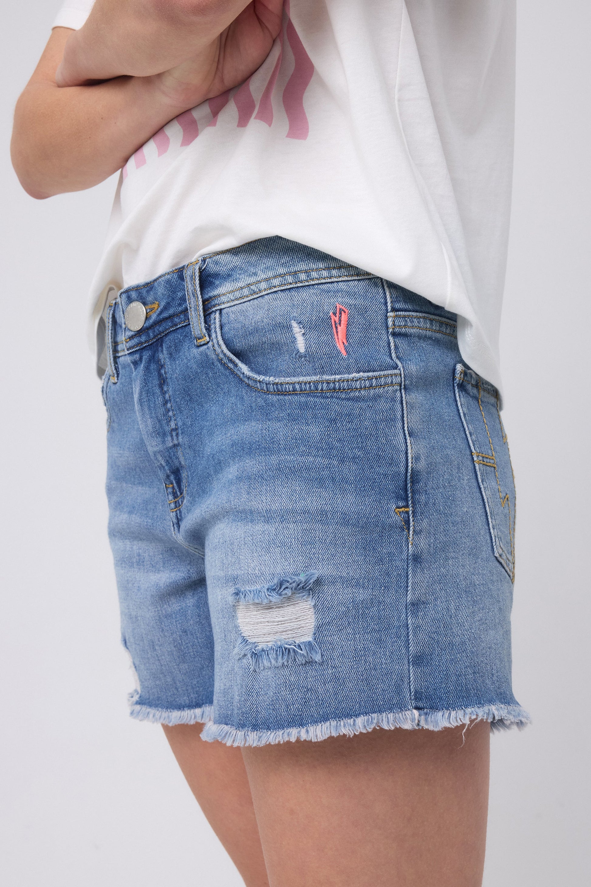 Distressed Denim Shorts