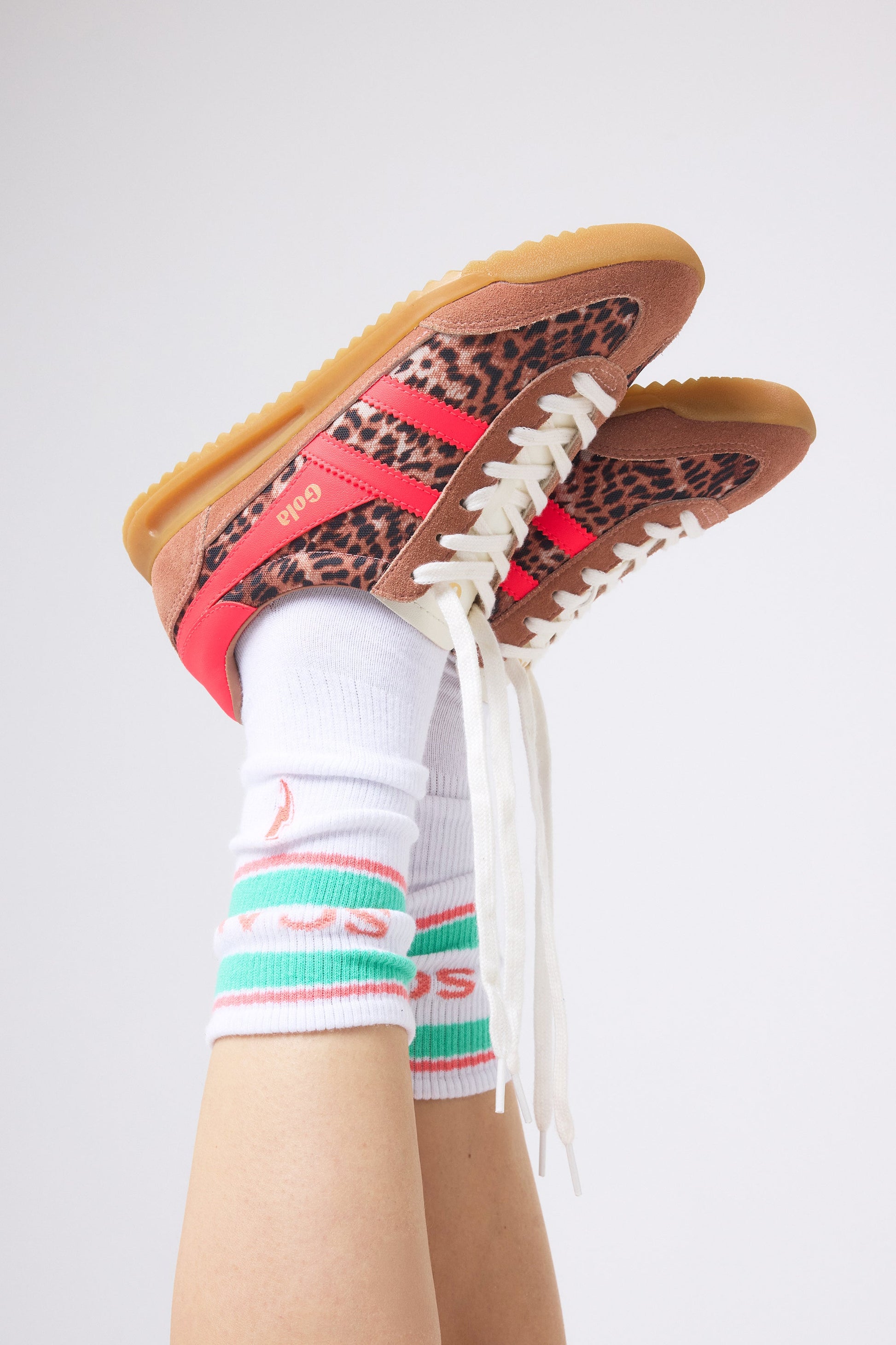 Gola for Scamp & Dude Neutral Cheetah Tornado Trainers