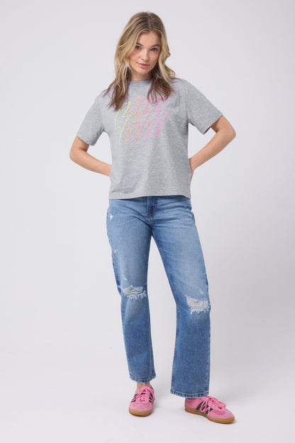 Grey Marl Multi Neon Bolt Classic T-Shirt
