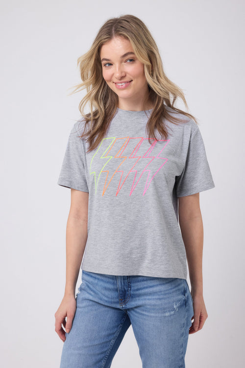 Grey Marl Multi Neon Bolt Classic T-Shirt