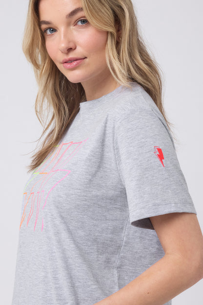 Grey Marl Multi Neon Bolt Classic T-Shirt