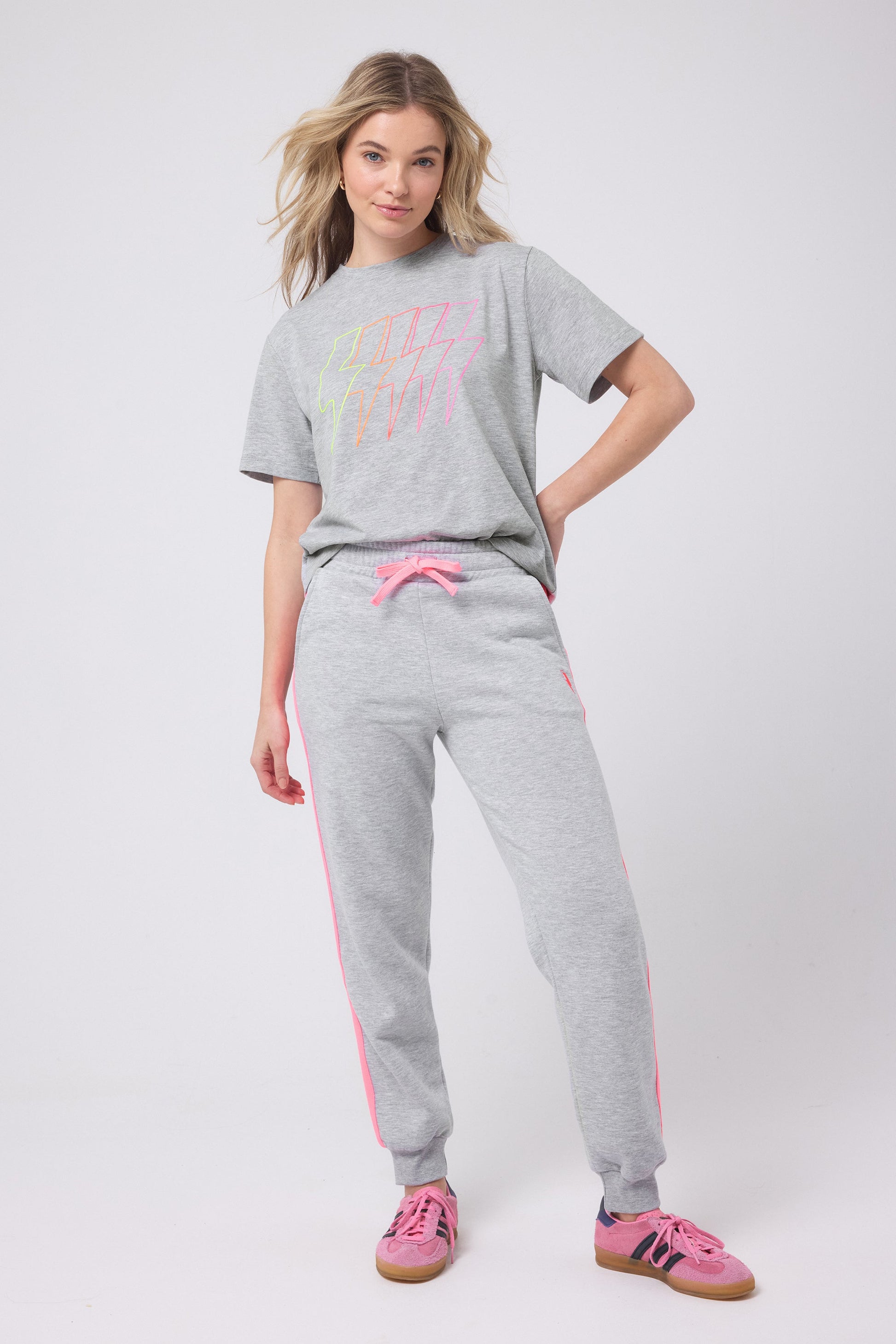 Grey Marl Multi Neon Bolt Classic T-Shirt