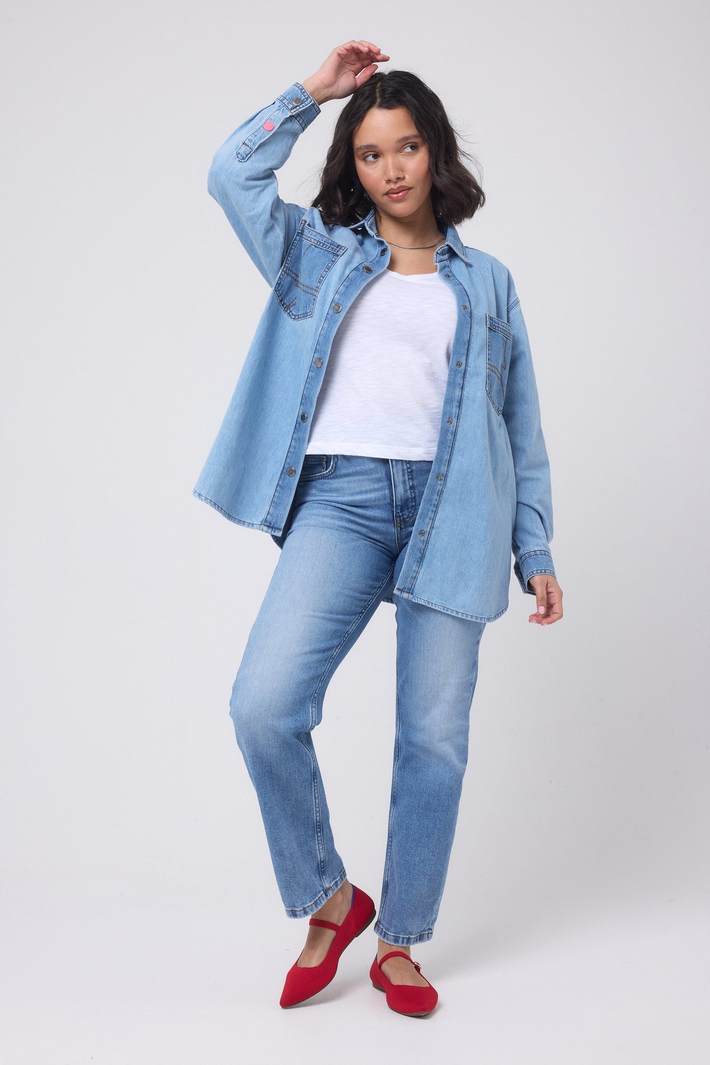 Pale Indigo Relaxed Denim Shirt
