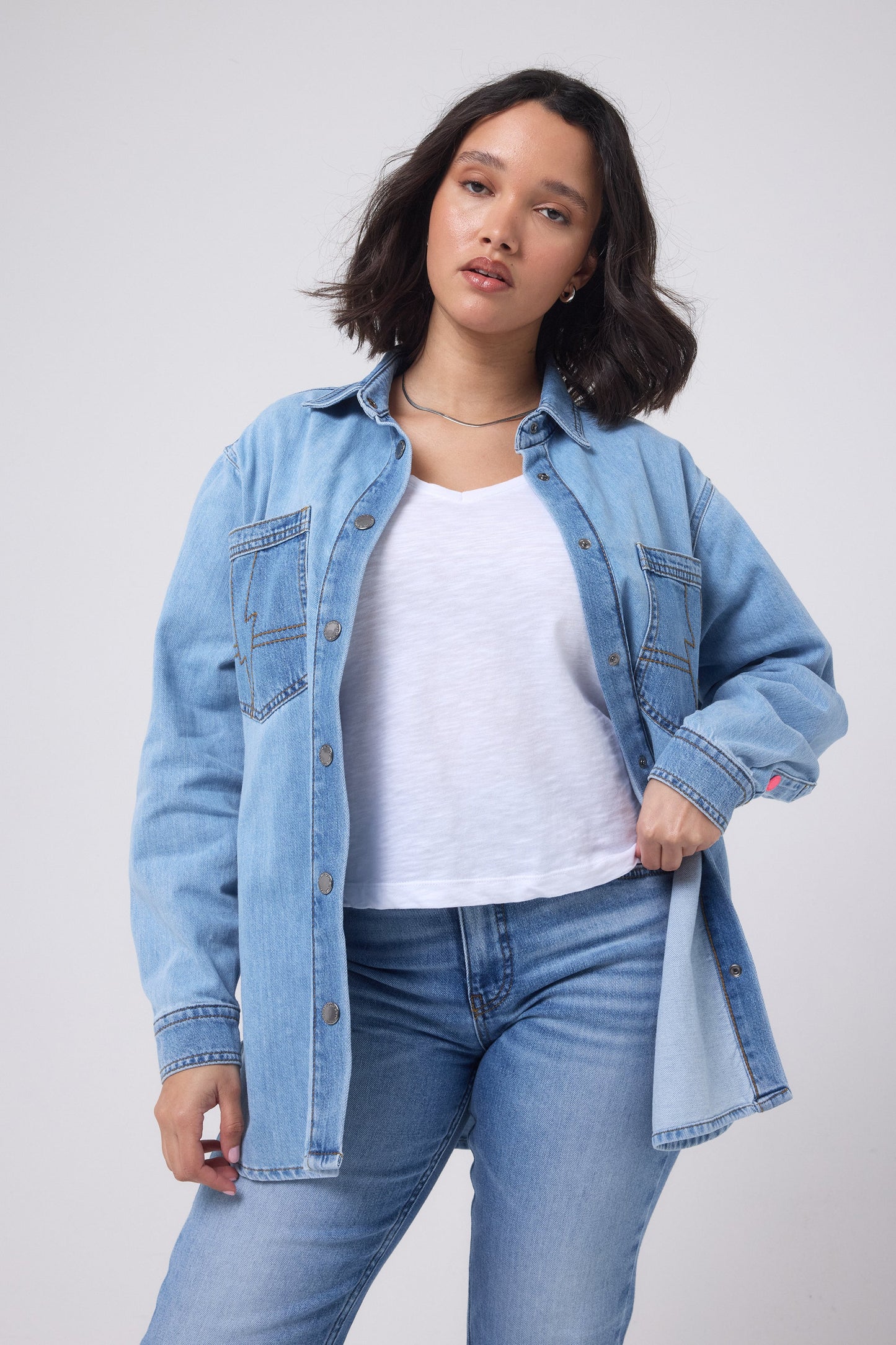 Pale Indigo Relaxed Denim Shirt