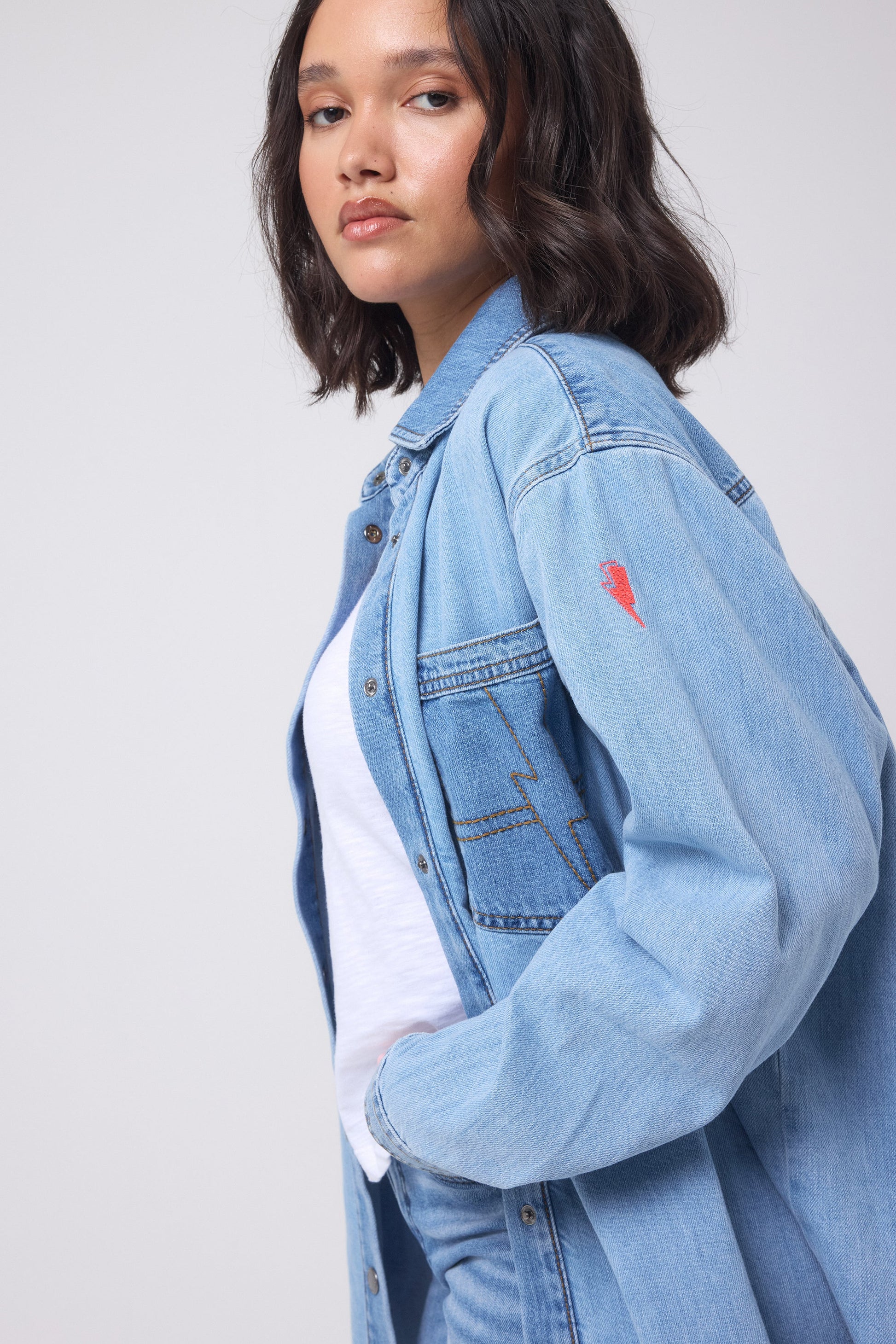 Pale Indigo Relaxed Denim Shirt