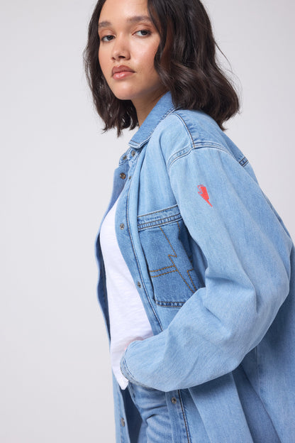 Pale Indigo Relaxed Denim Shirt