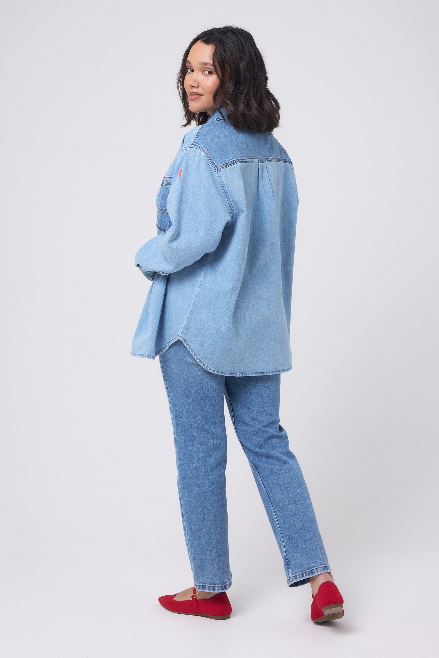 Pale Indigo Relaxed Denim Shirt