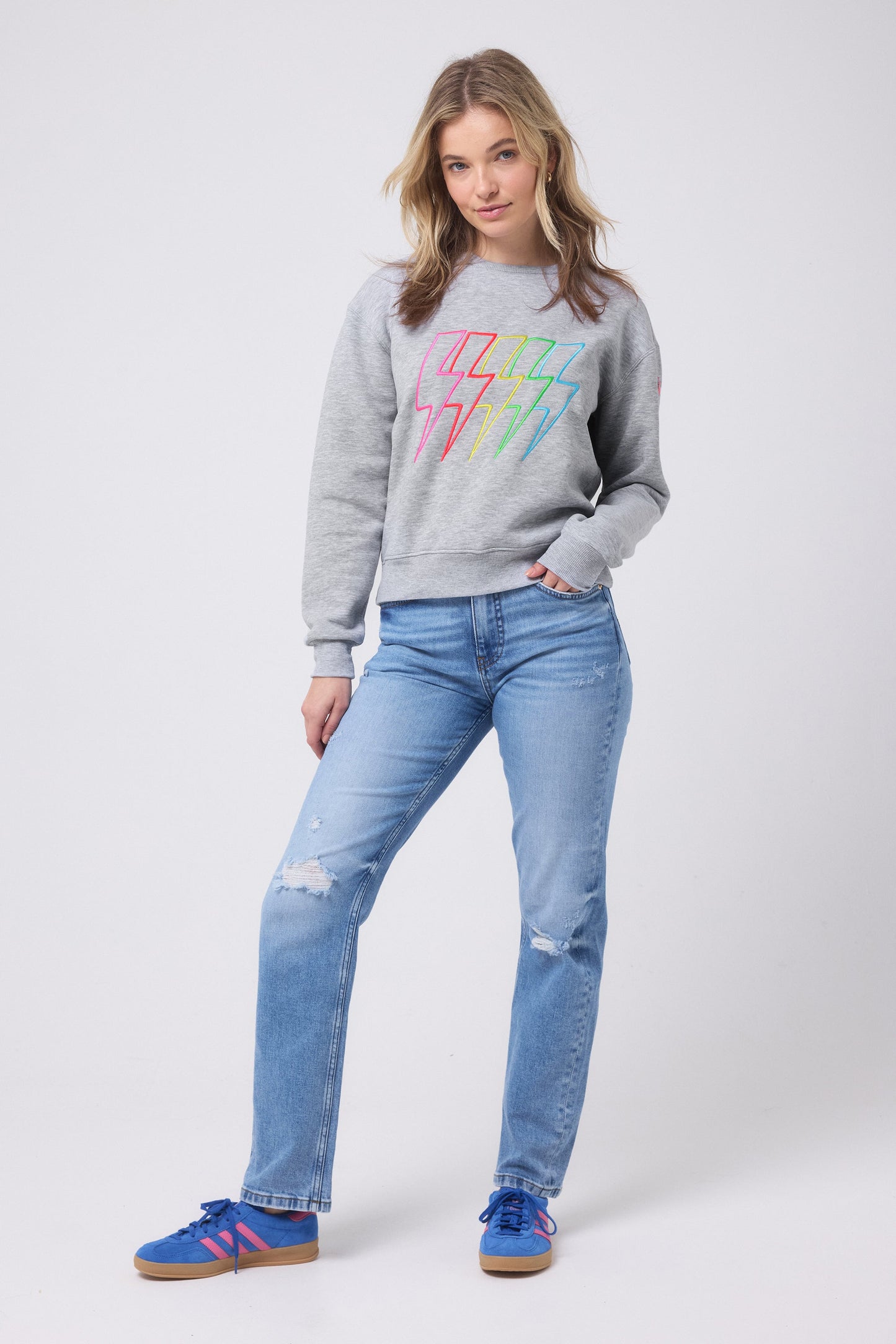 Grey Marl Multi Neon Bolt Ultimate Sweatshirt