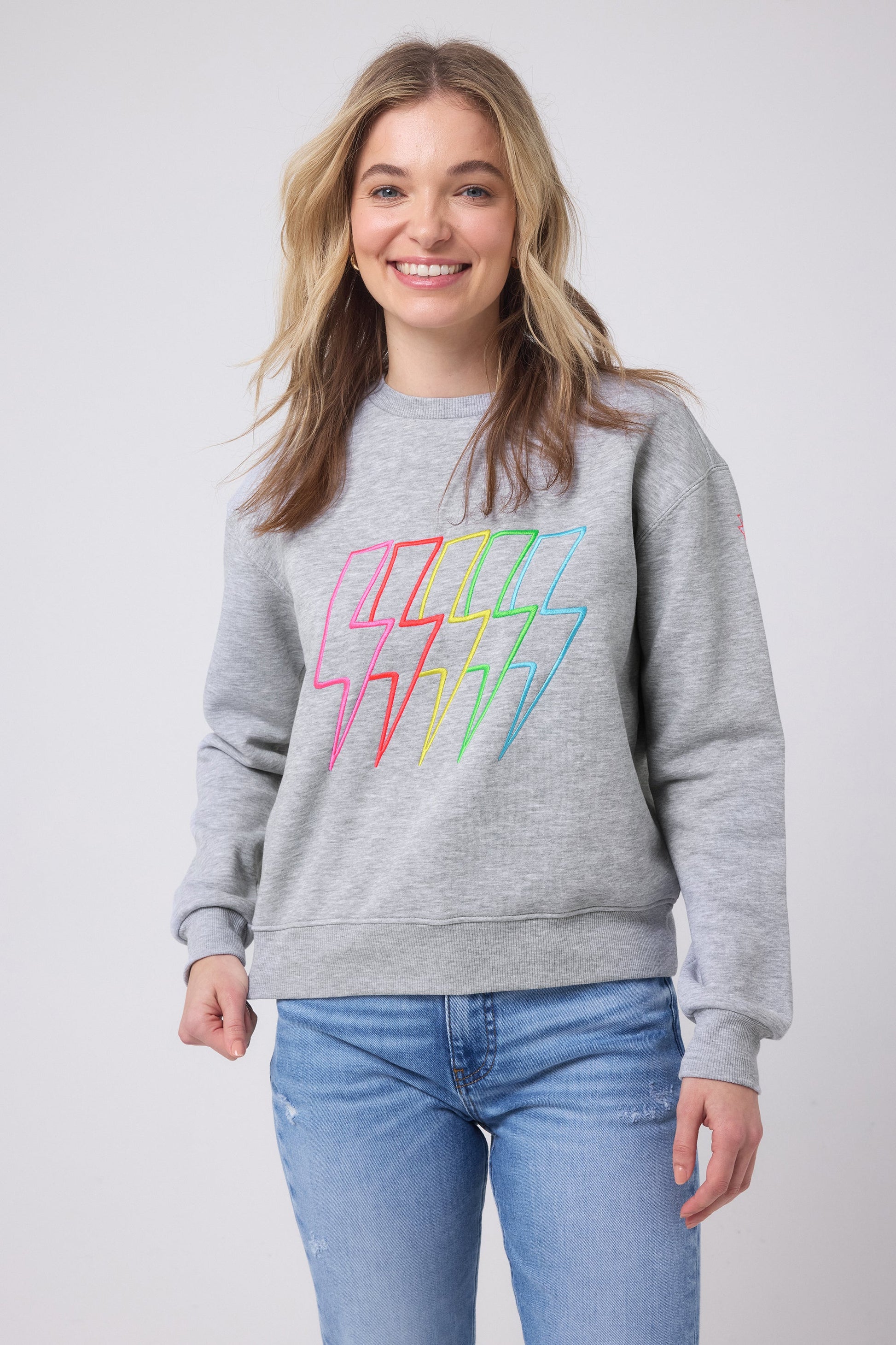 Grey Marl Multi Neon Bolt Ultimate Sweatshirt