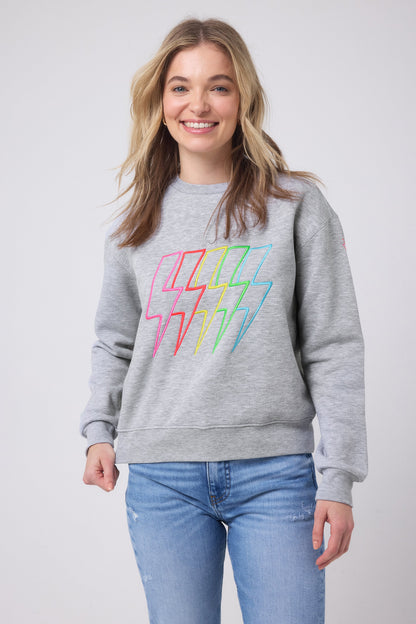 Grey Marl Multi Neon Bolt Ultimate Sweatshirt