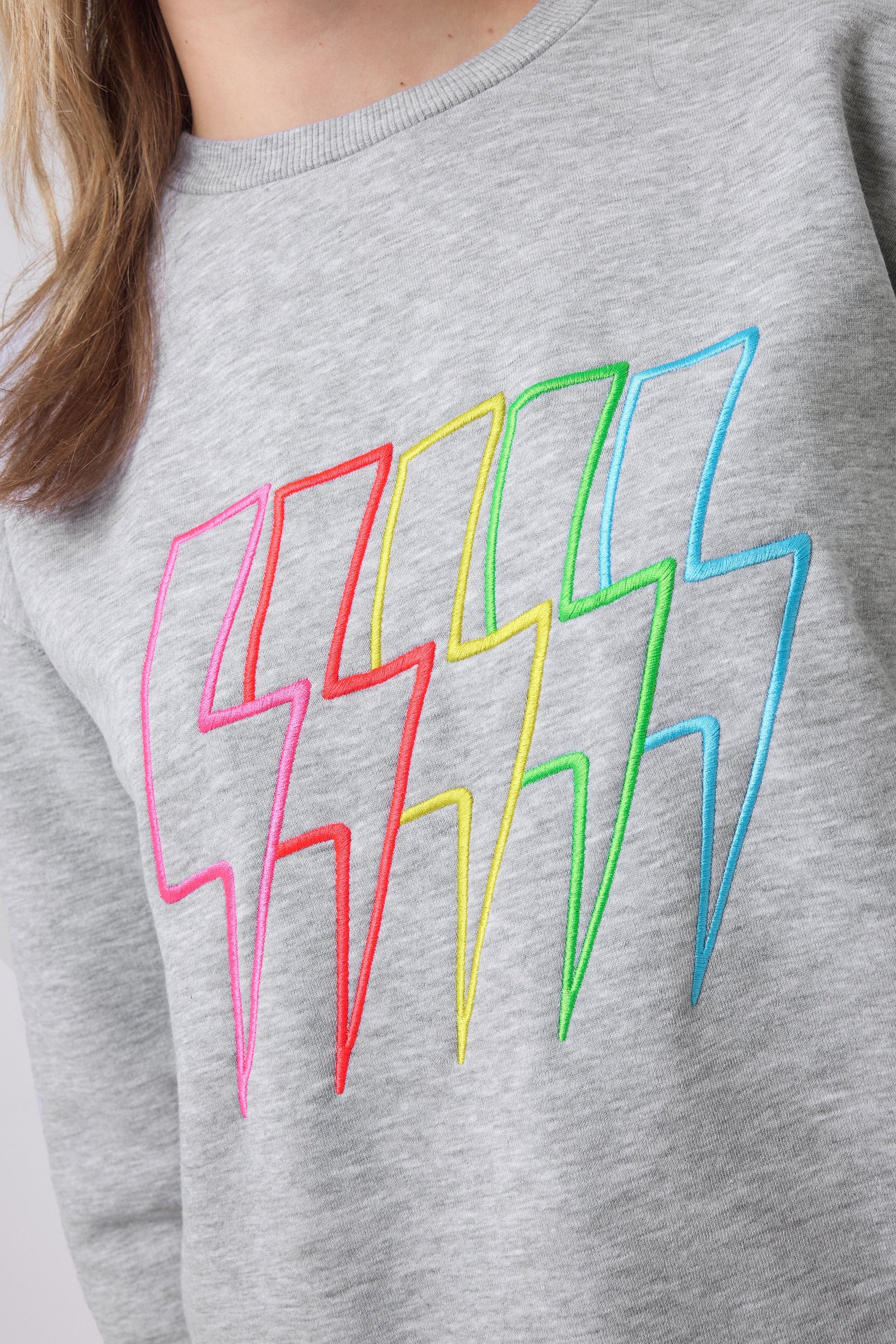 Grey Marl Multi Neon Bolt Ultimate Sweatshirt