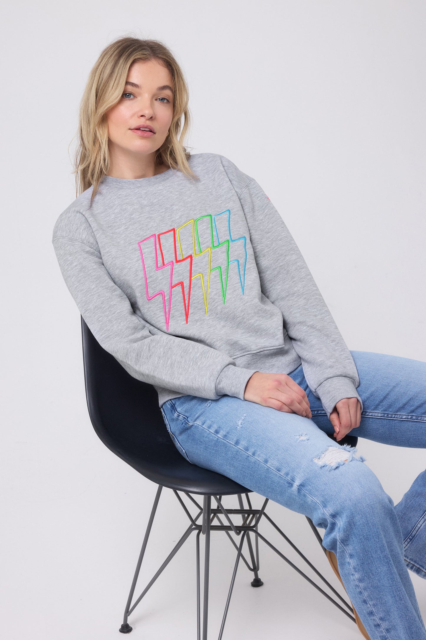 Grey Marl Multi Neon Bolt Ultimate Sweatshirt