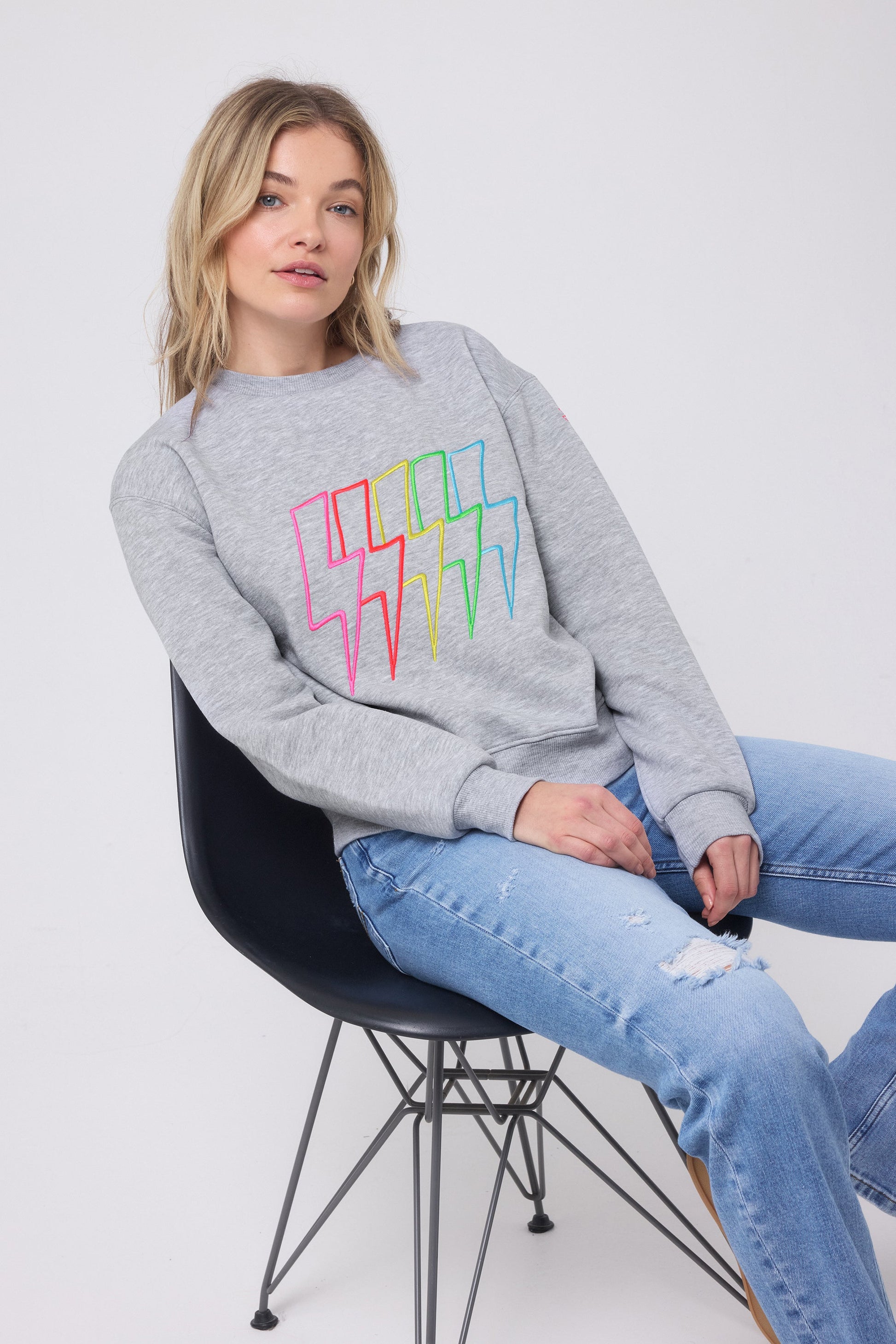 Grey Marl Multi Neon Bolt Ultimate Sweatshirt