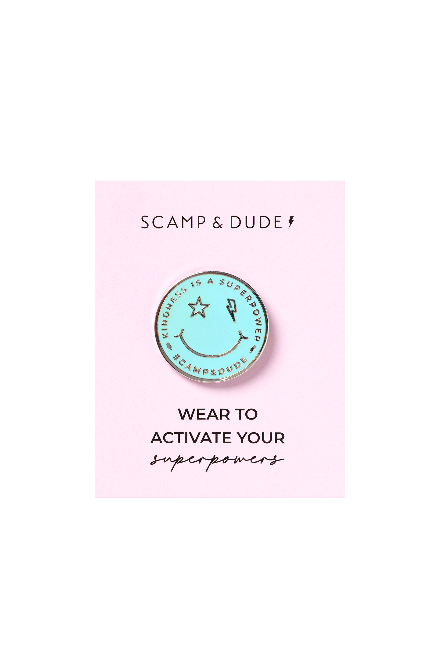 Blue Smiley Pin Badge