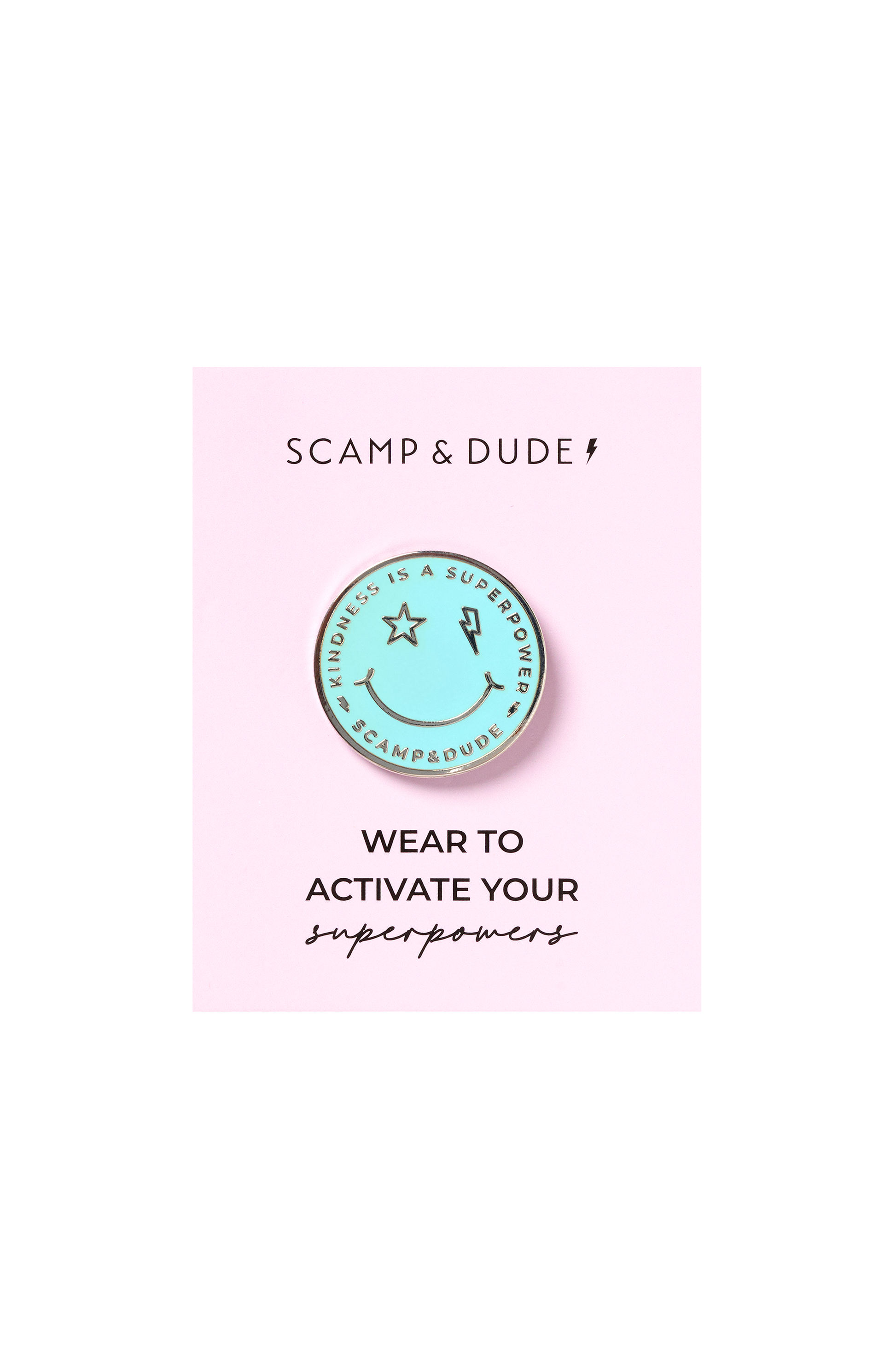 Blue Smiley Pin Badge