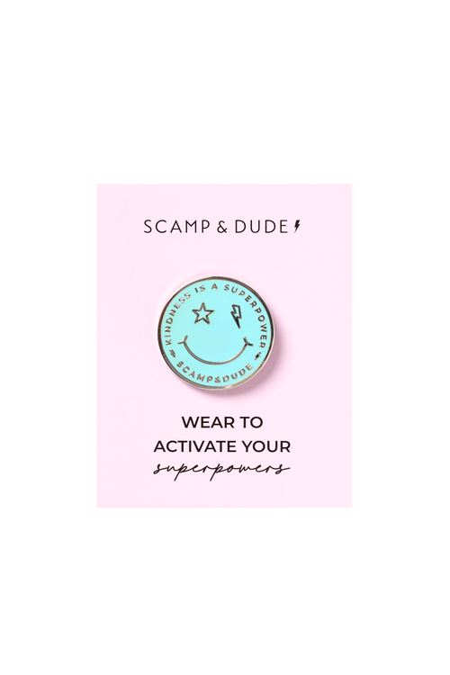 Blue Smiley Pin Badge