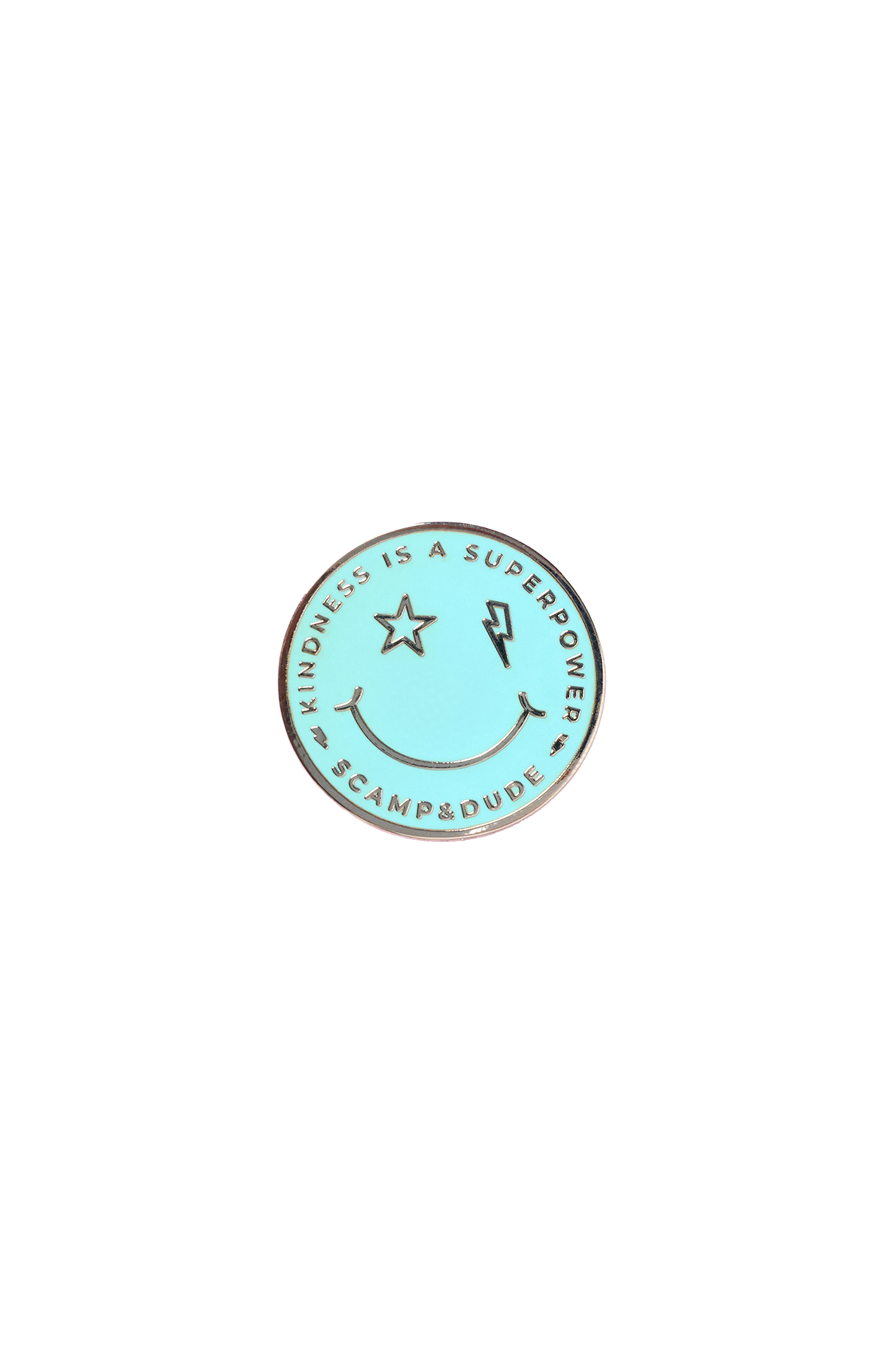 Blue Smiley Pin Badge