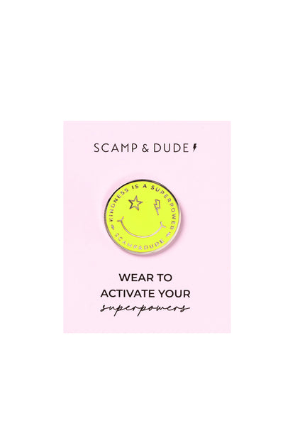 Yellow Smiley Pin Badge