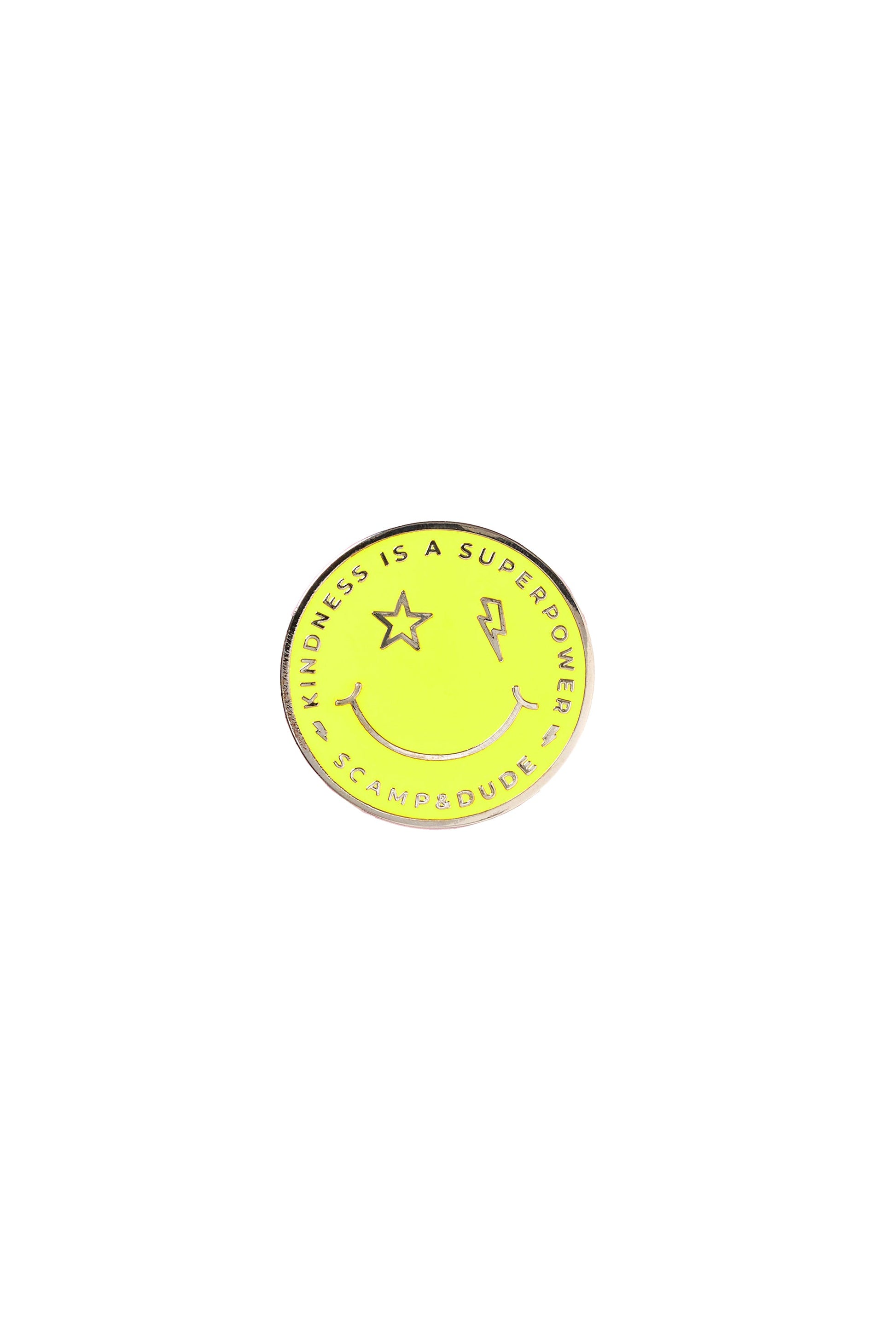 Yellow Smiley Pin Badge