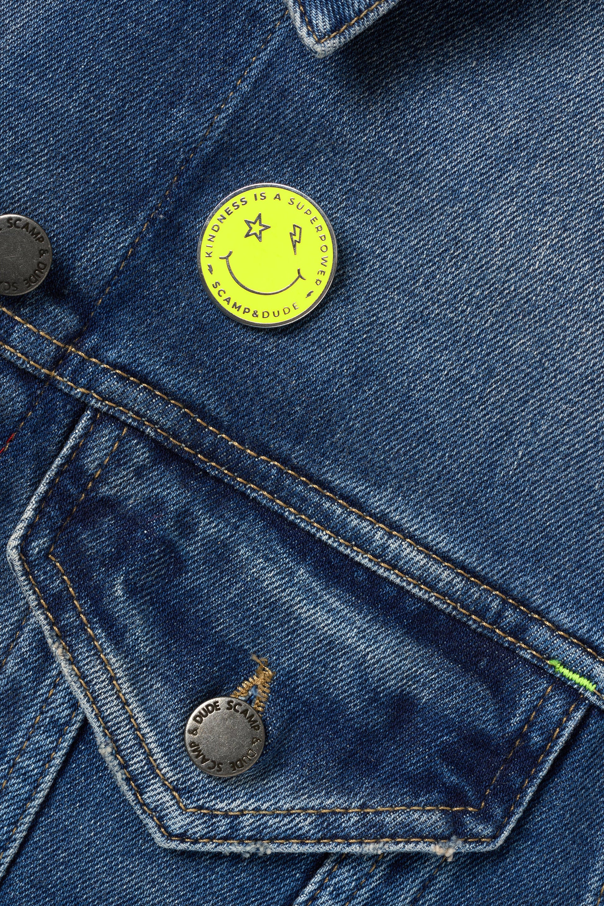 Yellow Smiley Pin Badge