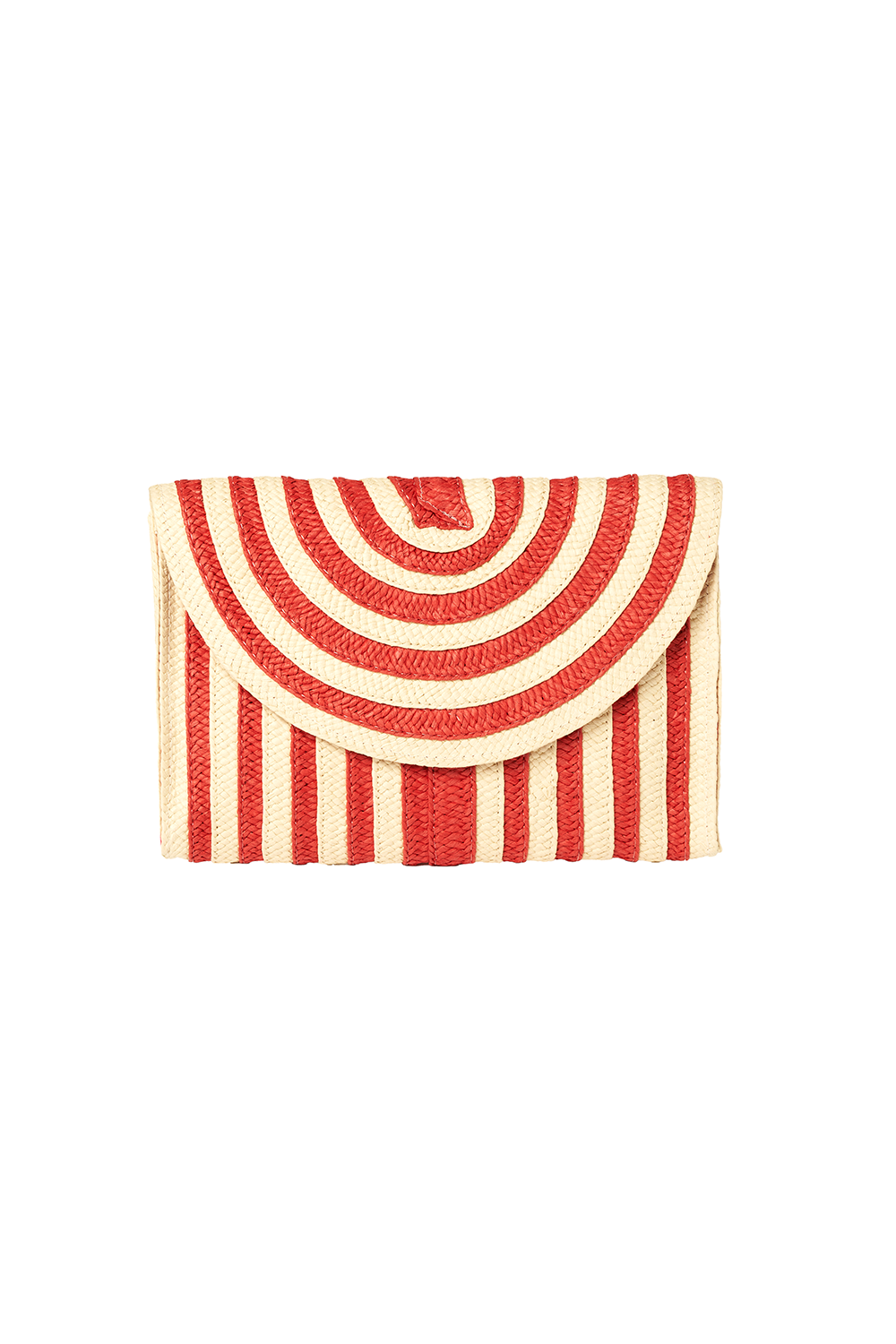 Natural with Red Stripe Woven Clutch Bag