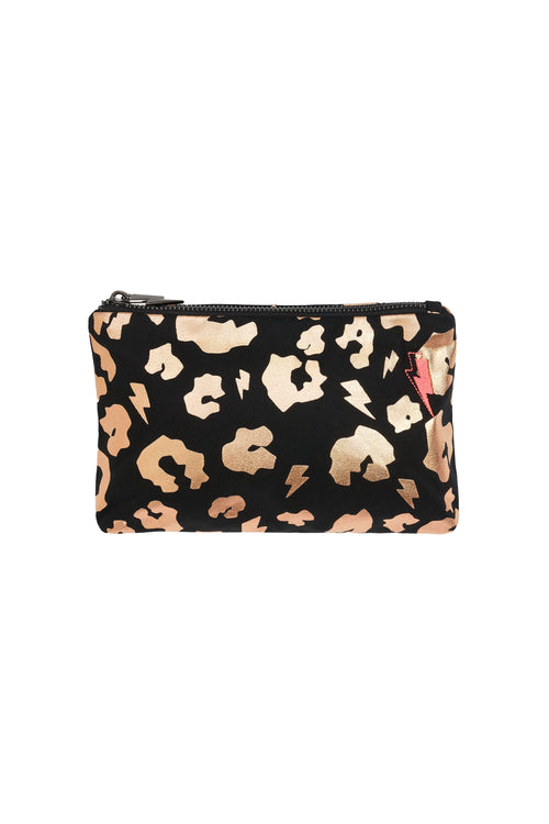 Black with Rose Gold Leopard Small Swag Bag