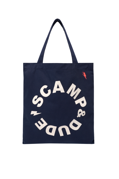 Navy Graphic Logo Tote Bag