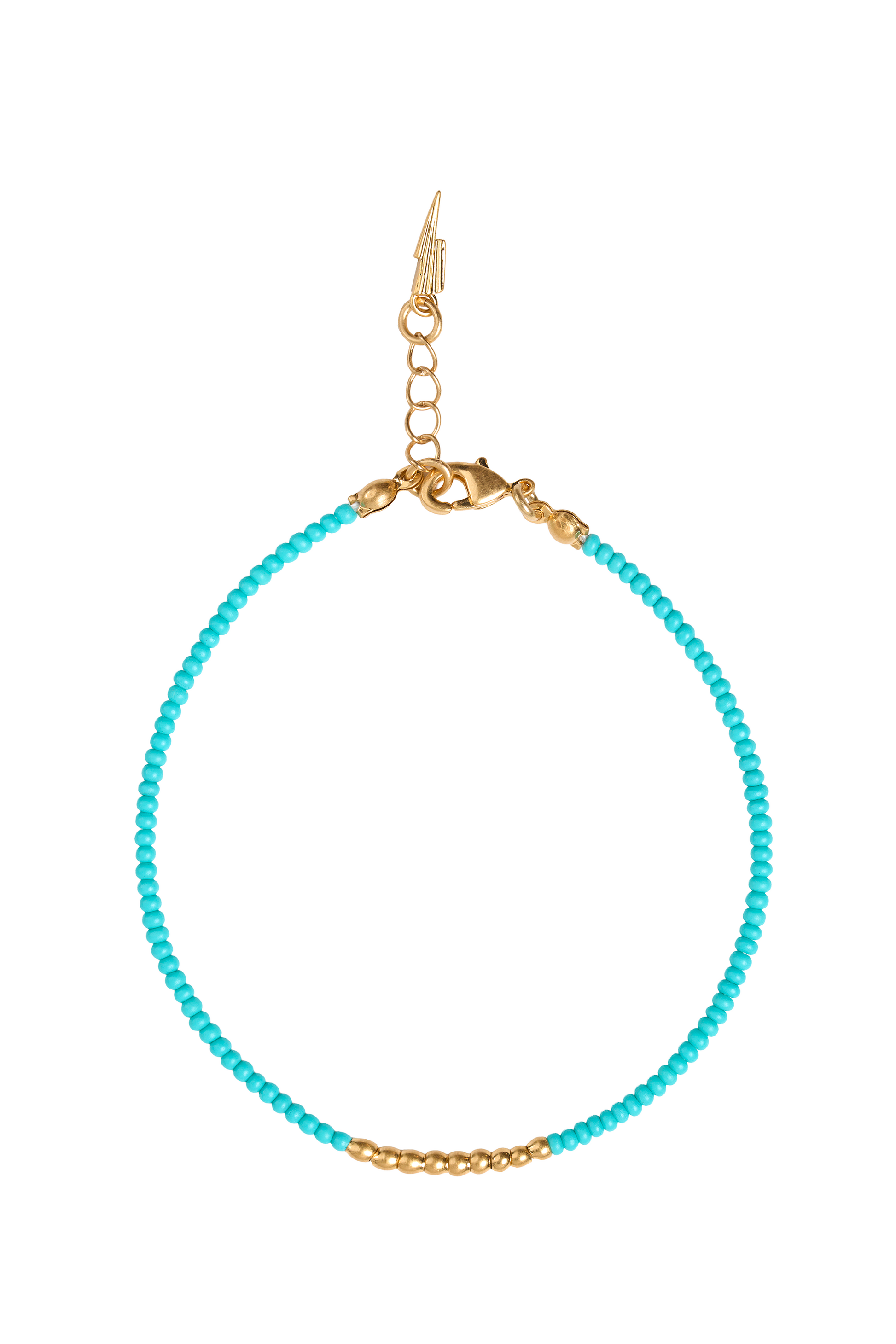 Gold and Aqua Beaded Bracelet