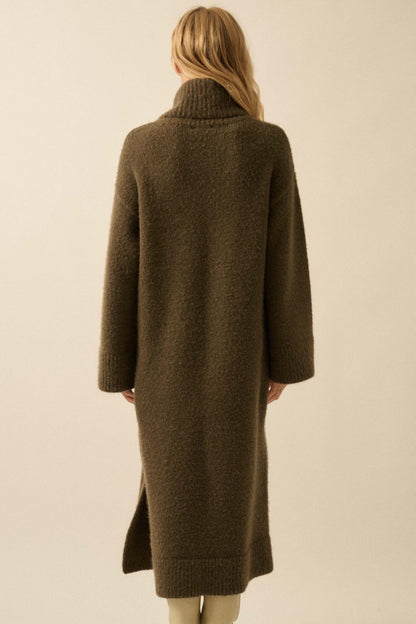 Quiet Hour Turtleneck Midi Sweater Dress