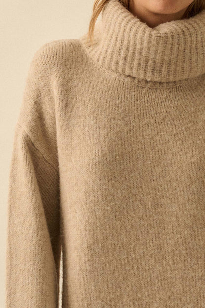 Quiet Hour Turtleneck Midi Sweater Dress