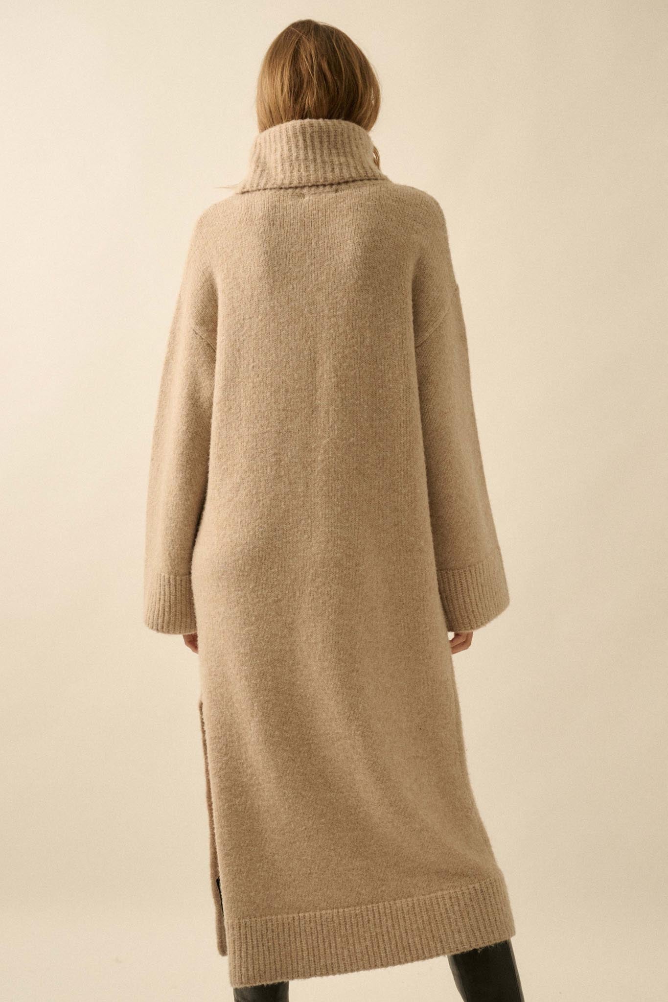 Quiet Hour Turtleneck Midi Sweater Dress