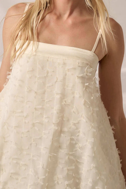 For the Girls Bow-Trimmed Babydoll Mini Dress