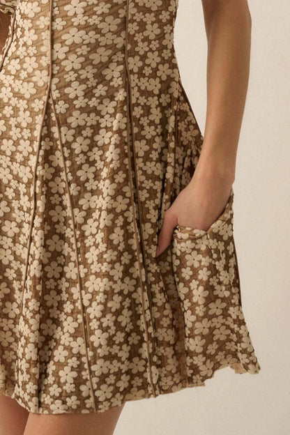 Grown Girl Strapless Floral Godet Mini Dress
