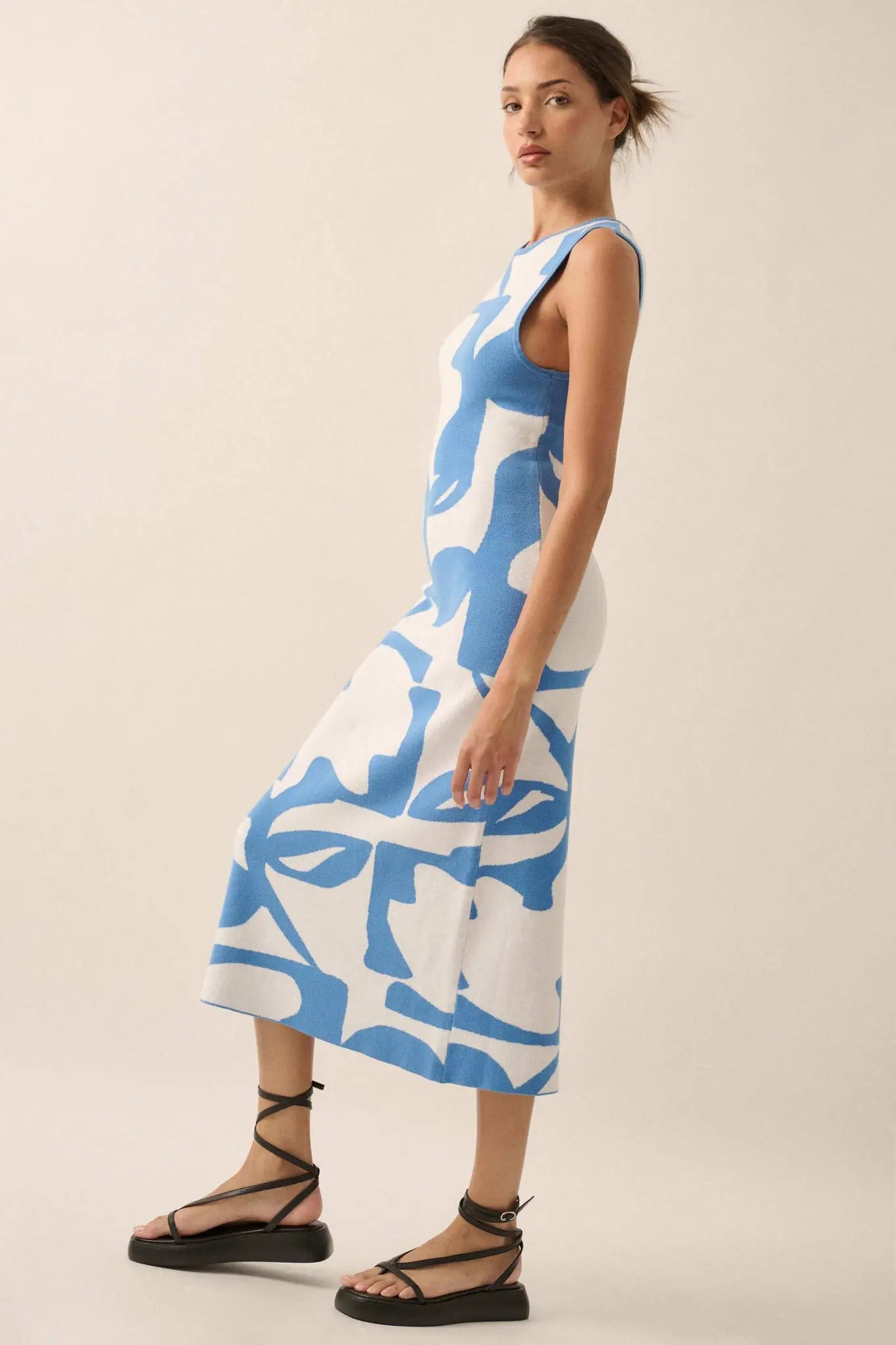 Fantastic Flora Floral Jacquard Midi Sweater Dress